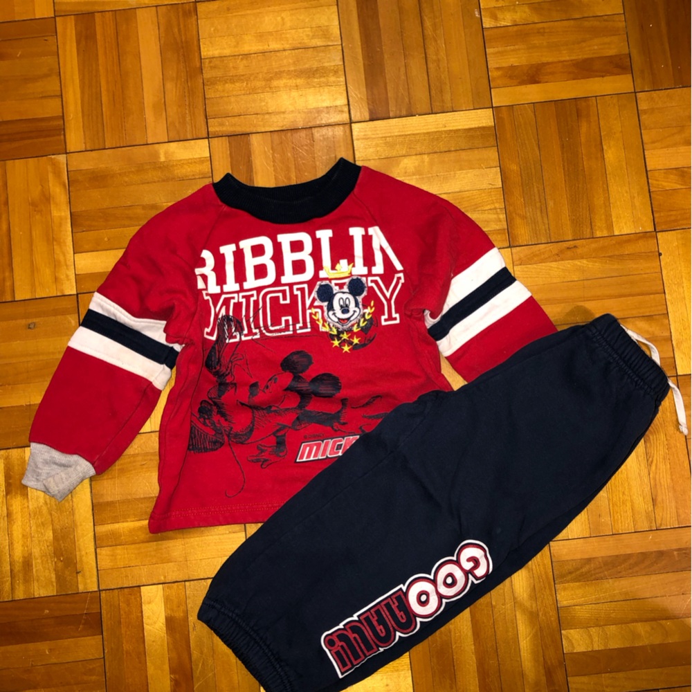 Disney Mickey Mouse Red and Black Kids Bottoms Set